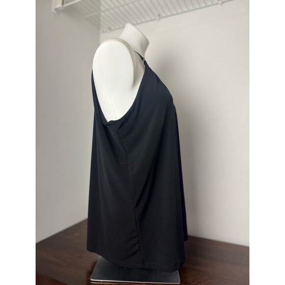 INC Black Halter with Gold Metal Detailed Neckline 1X NWT - Picture 3 of 11